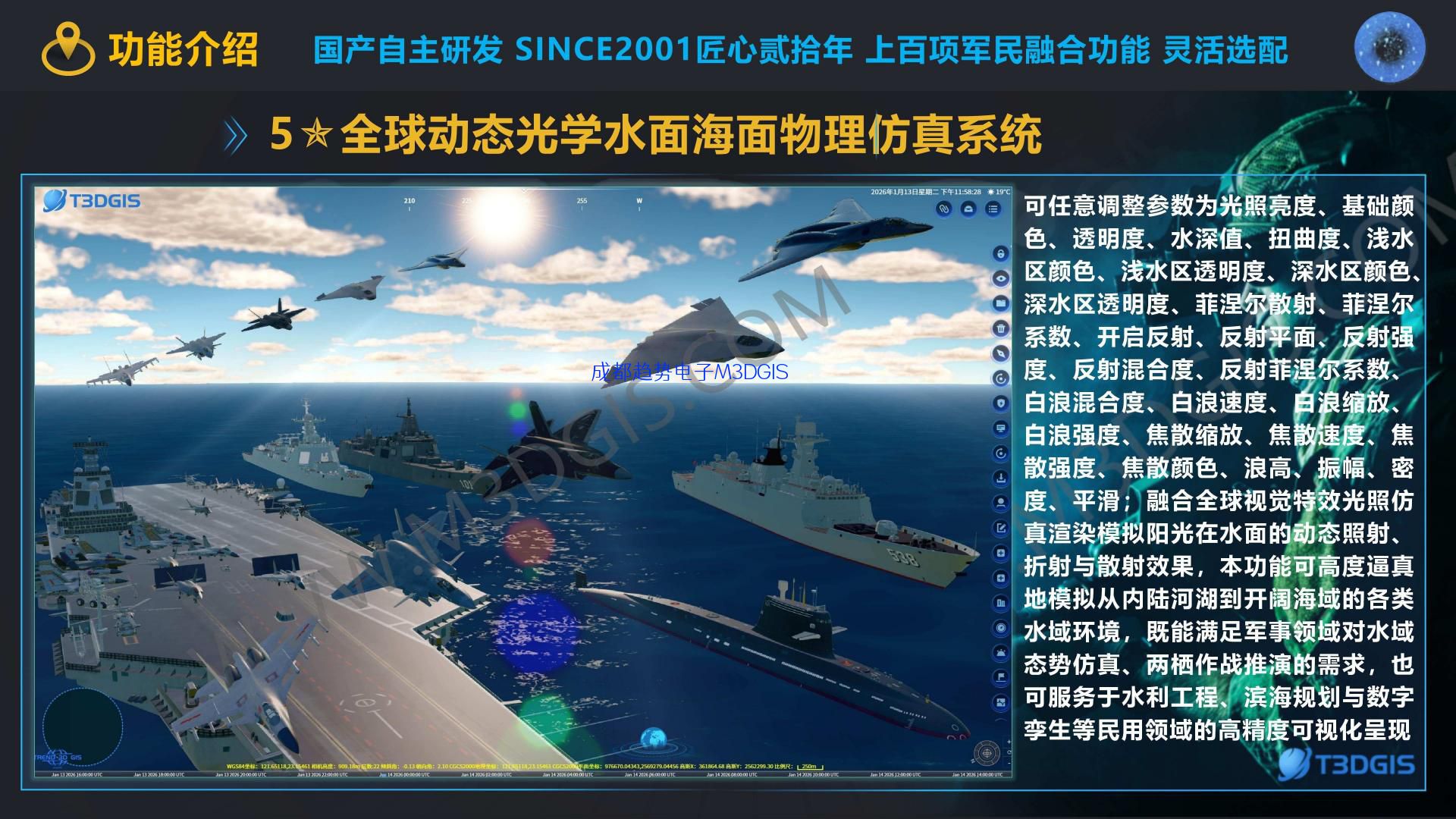 T3.0 5全球动态光学水面海面物理仿真系统